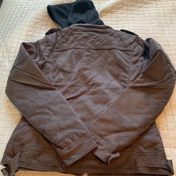 Yoki Woman’s Suede Jacket With Fleece Hood S - Picture 3 of 4